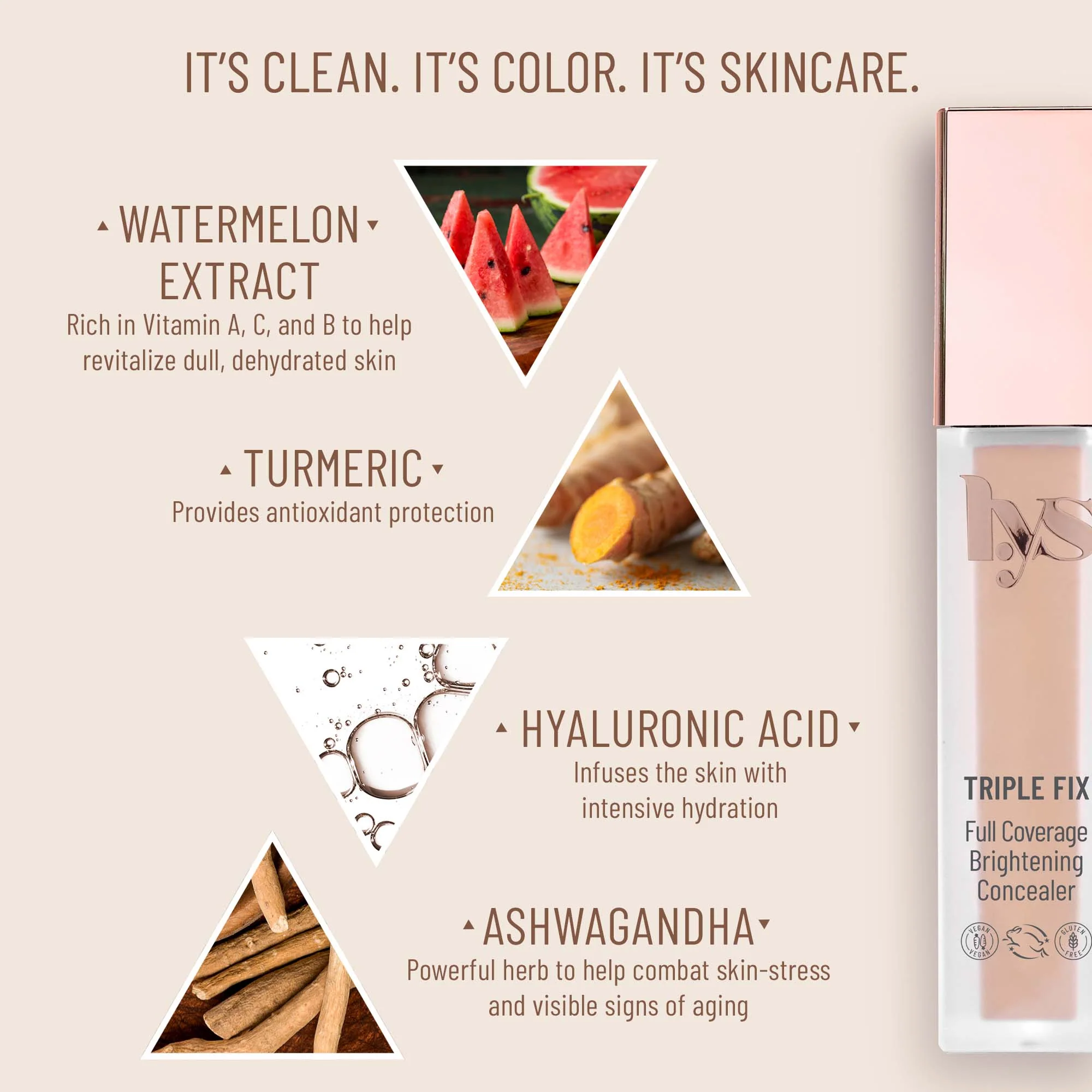 Triple Fix Full Coverage Brightening Concealer with Hyaluronic Acid + Turmeric + Ashwagandha - Image 118